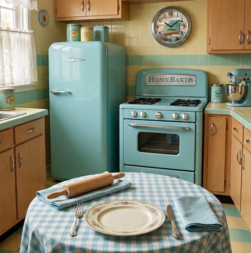 Retro HomeBakes kitchen